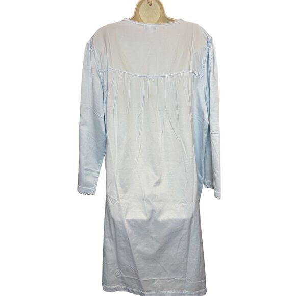 MISS ELAINE Women's Embroidered Button-Front Nightgown in Turquoise NWT Size XL - Picture 5 of 8